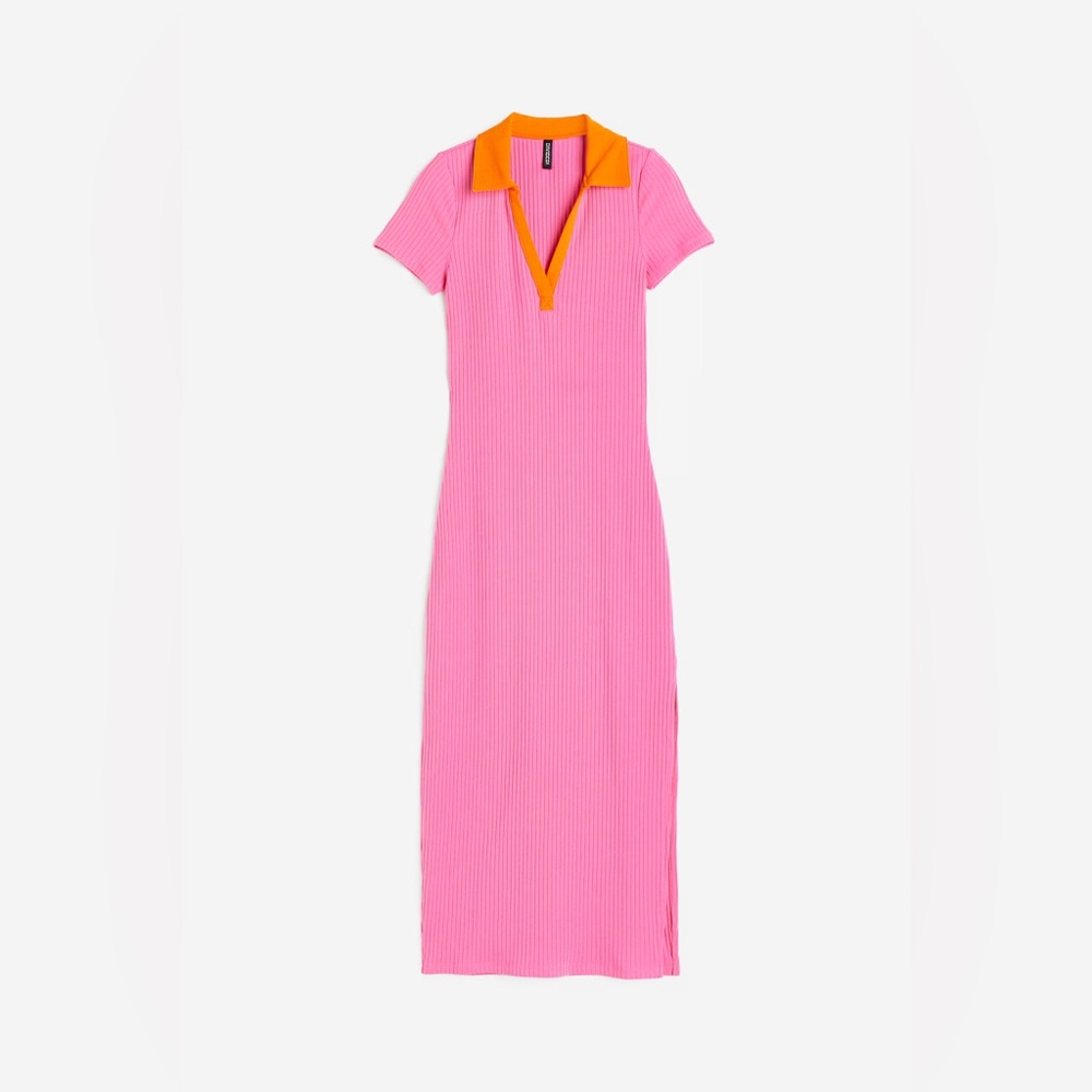 NWT H&M Bodycon Collared Midi Dress